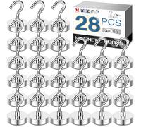 MIKEDE 22LB Magnetic Hooks, Perfect for Cruise, Grill, Towel, Indoor Hanging, Home, Kitchen, Workplace, Office and Garage, Pack of 28