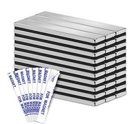 MIKEDE 30 Pack Strong Neodymium Bar Magnets with Double-Sided Adhesive, Powerful Rare Earth Magnets Heavy Duty Bar Magnets for Craft, Fridge, Kitchen, Office - 60x10x3mm