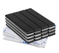 MIKEDE Strong Neodymium Bar Magnets, 16 Pack Black Heavy Duty Magnets with Double-Sided Adhesive, Rare Earth Metal Rectangular Magnetic Bar Magnet for Kitchen, DIY, Tool Storage - 60 x 10 x 3 mm