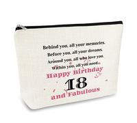 Mikela 18th Birthday Cosmetic Bag for Girls, Vibrant Letter Print, Travel & Storage, 10x7 Inches