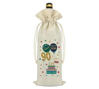 Mikela 90th Birthday Decorative Wine Bag for Dad 90 Years Old Gifts for Men Father from Daughter Son 1936 Birthday Wine Bottle Bag for Father Dad Turning 90 Gifts Thank You Presents for Daddy 1936