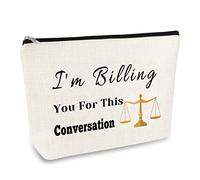 Mikela Funny Lawyer Gifts for Women Makeup Bag Christmas Birthday Paralegal Attorney Judge Legal Assistant Law Student Graduation Gift Cosmetic Travel Pouch Thanksgiving Gift, Off White
