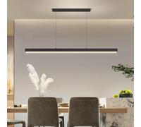 Mikeru 100CM Modern Linear Pendant Light with Remote Control 3000k/4500k/6500k Brightness Adjustable 10%-100% Kitchen Pendant Light, Height Adjustable 1.5M, Suitable for Kitchen Island, Bedroom, Cafe