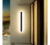 Mikeru 100CM Outdoor Wall Light, Contemporary Wall Lights 3 Color Change Linear Wall Lights 3000K/4500K/6000K Strip Waterproof Front Door Lighting for Garden Fence, Porch Lighting