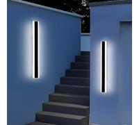 Mikeru 120cm Cool White Wall Light 2pack, 6000k Outdoor Wall Strip Lights 42w Mains Powered Wall Mounted Garden Lamp Waterproof Tall Lighting 4500 Lumens for Villas, Porches