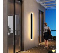 Mikeru 120CM Modern Acrylic Wall Light, Downlight Outdoor Front Door Lights Garage 3000K/4500K/6000K Tricolour Light Wall Mounted LED Wall Lighting for Proch, Balcony, Garden Decoration
