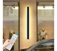 Mikeru 120CM Modern Outdoor Wall Lamp, LED Garden Wall Lights Dimmable 3000K/4500K/6000K Hard Wired Long Strip Light with Remote Control Outside Door Light for Hallway, Courtyard