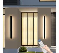 Mikeru 120cm Outdoor Sconce Light, 42W 2Pack Linear Wall Light 10% to 100% 3000K/4500K/6000K Dimmable Wall Lights with Changing Colors Hard Wired Modern Indoor Wall Lights for Courtyard