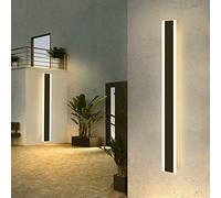 Mikeru 120CM Outdoor Wall Light, 42W Modern LED Strip Wall Light Rectangular Black Front Door Lights, IP65 Rainproof Three Color Lighting Modes 3000K/4500K/6000K for Patio, Garden, Garage, Stairs