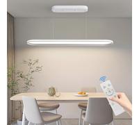 Mikeru 120cm Oval Pendant Light, Full Spectrum Ceiling Pendant, 3000k/4500k/6500k Dimmable, Height Adjustable, for Bedroom, Office, Living Room