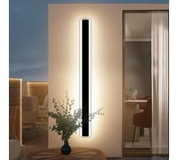 Mikeru 150cm Black Minimalist Outdoor LED Light, 3000k Warm White Light, IP65 Rainproof, Deck, Garden, Villa, Patio, Garage