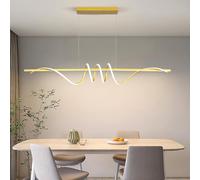 Mikeru 150CM Dimmable Linear Pendant Light, 3 Color Mode & Brightness Dimmable Ceiling Light with Remote Control for Kitchen, Dining Room