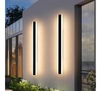 Mikeru 150cm Outdoor Wall Light, 2Pack 3000k Warm White 48W 2880 Lumens Modern Acrylic Wall Light, IP65 Rainproof Outdoor Wall Sconce Long Garden Wall Sconce for Hallway, Villa, Balcony, Patio, Garage
