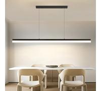 Mikeru 150CM Pool Table Lights, LED Linear Pendant Light 10% to 100% Dimmable Height Adjustable Chandelier with Memory Function 3000K/4500K/6000K Minimalist Island Light for Office, Living Room