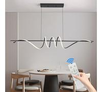 Mikeru 150CM Spiral Pendant Lighting, 3000K/4500K/6000K Dimmable Kitchen Island Lights 10%-100% Dinner Table Lamp Hanging 1.5 Metre Adjustable Height Cord for Dining Rooms Home Decor