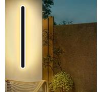 Mikeru 150CM Strip Outdoor Wall Light, Black Simple Acrylic LED Outdoor Wall Light, 48w 3000K Warm White Light IP65 Rainproof Outdoor Wall Mounted Wall Light for Porch, Garden, Balcony, Patio