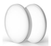 Mikeru 2-Pack Ultra-Thin Ceiling Light - 40cm LED Contemporary Minimalist Fixture for Bathroom, Living Room, Toilet, Office - Cool White 6000k, 2.4cm/0.94inches