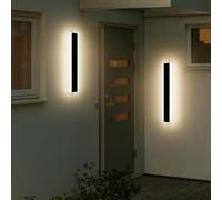 Mikeru 2Pack Garden Wall Light, 30cm Rectangular Outdoor Wall Lights 3 Color 3000k Warm White/4500k Neutral Light/6500k White Color12W Outside Wall Lighting Mains Powered for Courtyard, Villa