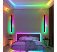 Mikeru 2Pack RGB Wall Light, 120CM Remote Control Outdoor Christmas Lights Dimmable 10% to 100% Contemporary Wall Lights 7 Colors Change RGB Light for Garden, Celebration Decoration