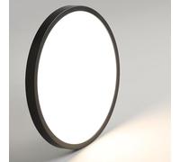 Mikeru 3000k Ceiling Light, 50cm Round Flush Ceiling Light 2.4cm Ultra-Thin Contemporary Warm Bathroom Lights 38W Large Black Hallway CeilingLight for Balcony, Warehouse
