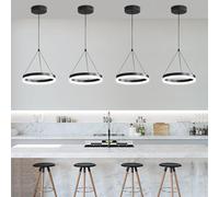 Mikeru 30cm Round Pendant Light, 3Pack Brightness Adjustable 10%-100%, 3000k/4500k/6500k Kitchen Island Pendant Light, Modern LED Hanging Pendant for Office, Dining Room, Living Room
