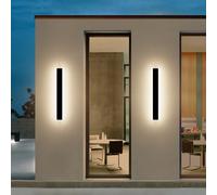Mikeru 40cm 2Pack Outdoor Wall Light, 18W Hard Wired Outside Wall Light 3000K Linear Lights Mains Powered Wall Mounted Ip65 Waterproof Driver LED Garden Front Door Lights for Indoor, Living Room