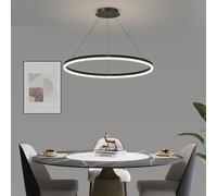 Mikeru 40cm Round Dining Table Pendant Lights, Dimmable Chandelier 10% to 100% LED Kitchen Pendant Light 3000K/4500K/6500K 3 Color Change Height Adjustable Pendant Light for Island, Living Room