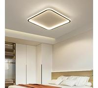 Mikeru 60cm Ceiling Light, Square Flush Mount Ceiling Lights 3000K/4500K/6000K 3 Color Dimmable 10% to 100% Bedroom Ceiling Light with Remote Control Large Bath Ceiling Lights for Hallway, Stairwells