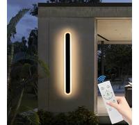 Mikeru 60CM Dimmable Wall Lights, External LED Wall Lights 3000k/4500k/6000k Tricolor Light Contemporary Outdoor Wall Strip Lighting 10% to 100% for Garage, Corridor, Garden Decoration