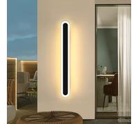 Mikeru 60CM Modern Minimalist Outdoor Wall Light, 3000k Warm White 22W Wall Mounted LED Outdoor Lights Mains Powered Long Strip Wall Light for Garden Fence Decorative Lighting