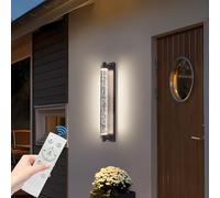 Mikeru 60cm Orbicular Columns Wall Light, 3000K/4500K/6500K Black Bubble Crystal Outdoor Wall Strip LED Lights Mains Powered Outside Door Light Hard-Wired Dimmable for Garage, Patio Decorative