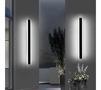 Mikeru 80cm Outdoor Wall Light, Modern 2 Pack 6500k Cool White LED Acrylic Long Wall Light, IP65 Waterproof Aluminium Fixture for Garden, Patio, Garage, Villa