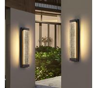 Mikeru Garden Wall Light, 60cm Modern Minimalist Wall Light, 3000K Warm White Light, IP65 Waterproof Outdoor Wall Light, Hard-Wired Bubble Glass Light Fixture for Entrance, Hallway, Porche, 2Pack
