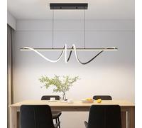 Mikeru Modern 100cm Spiral Pendant with Remote Control 3000K/4500K/6500K Dimmable Dining Room Pendant Light, Brightness 10%-100% Adjustable Island Light, Height Adjustable 1.5M LED Pendant Light