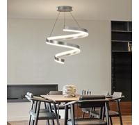 Mikeru Modern Dimmable 3000k/4500k/6500k Kitchen Island Pendant Light, LED Ring Chandelier with Memory, Height Adjustable 1.5M Suspended Ceiling Pendant Light for Dining Room, Bedroom, Living Room