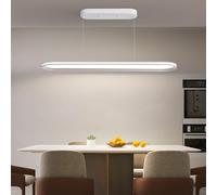 Mikeru Modern Oval Pendant Light, Full Spectrum Ceiling Pendant Light, 3000k/4500k/6500k Dimmable, Brightness Adjustable 10% -100%, Suitable for Bedroom, Living Room, Study Room