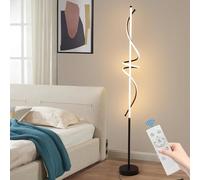 Mikeru Modern Spiral Floor Lamp with Foot Switch, 150cm Living Room Standing Lamp, 3000k/4500k/6500k Dimmable Floor Lamp, Brightness Adjustable 10%-100% Reading Lamp for Bedroom, Office, Study Room
