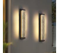 Mikeru Outdoor Garden Light, 80cm Bubble Crystal Glass Wall Light, 3000K Warm White Light, IP65 Waterproof Hard-Wired, Outdoor Garage Lighting, Suitable for Patio, Garage, Balconie, 2Pack