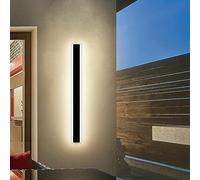 Mikeru Outdoor Modern Strip Light 80cm, Garage Wall Lights Mains Powered 3000k/4500k/6000k 3 Color Exterior Light 28w Rectangular Front Door Lights for Stair