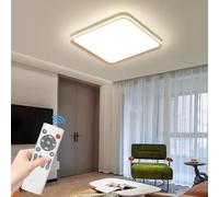 Mikeru Square Bathroom LED Lights Ceiling, 40cm Living Room Lights Dimmable with Remote 10% to 100% Slim Flush Full Spectrum Ceiling Light 3000K/4500K/6500K for Office, Kitchen