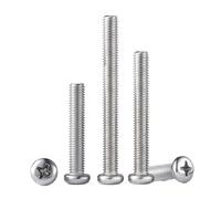 MIKFESPO 10pcs M2.5 M3 Button Head Screw A2 304 Stainless Steel Round Phillips Mini Screws Length 3mm-80mm(M2.5x50mm)