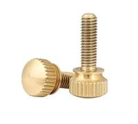 MIKFESPO 2/5pcs M3 M4 M5 M6 Lenght 6-25mm Brass Thumb Screw Hand Tighten Brass Knurled Screws Copper Twist Knurled Bolts Computer Chass Bolts(Size:M6x20 2pcs)