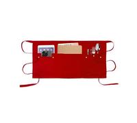 MIKI WELL Server Apron with 5 Pockets - Rivet buckle Unisex Short/Half Waiter Waist Short Apron (Red)