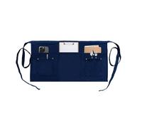 MIKI WELL Waitress Apron with 5 Pockets - Dark Blue Waist Apron Short Half Work Aprons for Waitress Waiter Women Men Chef (Dark Blue)