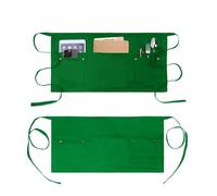 MIKI WELL Waitress Apron with 5 Pockets - Waist Apron Short Half Work Aprons for Waitress Waiter Women Men Chef (Green-2 Pack)