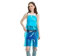 MIKI WELL Waterproof Apron with Pocket - TPU Hairdressing Apron Transparent, Adjustable Cross Back,75cm