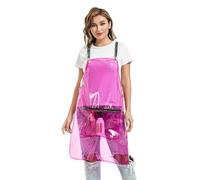 MIKI WELL Waterproof Apron with Pocket - TPU Hairdressing Apron Transparent, Adjustable Cross Back,75cm