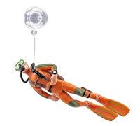 mikidoo Aquarium Resin Decorations Diver for Fish for Aquatic Pet Supplies with Floating Transparent & Fishing Line