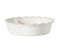 MIKIGEY Deep Pie Dish for Baking, Ceramic Pie Pan for Apple Pie, Tart, Quiche Baking Dish, Farmhouse Decor Pie Plate, Deep Dish Pie Pan, Oven Safe, Off-White