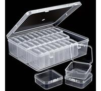 Mikihat Plastic Sorting Box, Beads Storage Box, Sorting Boxes with Compartments, 30 PCS Clear Little Boxes with Lid, Diamond Art Boxes, Storage Box for Pearls, Pills, Jewelry, Earrings, Sequins